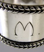 ARTS & CRAFTS ENGLISH STERLING M SILVER NAPKIN RING 1956 HAND MADE