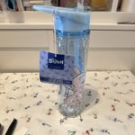 Primark Disney Stitch Glitter Water Bottle 550ml Blue Clear with Straw Lid