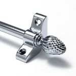 13 X Polished Chrome Stair Rods - 3/8" x 28.5" - Simplicity -  Pine Finial