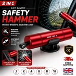 Safe Pro X Car Window Breaker and Seat Belt Cutter 2 IN 1 Life Hammer Emergency*