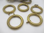 Vintage Brass Curtain Rings Victorian Holder Hangers Antique 2.1/8"W - £1.50each
