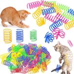 200 Pcs Cat Spring Toys for Indoor Cats Colorful & Durable Plastic Spring Coils 