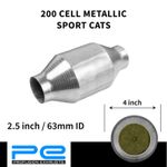 2.5 Inch 63mm Universal METALLIC Sports Cat Catalytic Converter Euro 4 200 Cell