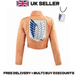 Attack on Titan Survey Corps Jacket Wings of Freedom Anime Cosplay with Necklace