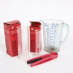 PATERSON 300ml & 45ml MEASURING CYLINDERS, PRINT TONGS & A MEASURING JUG