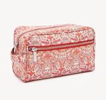 Liberty Medium Strawberry Thief Floral Zip Wash Bag, Red/Cream Cotton