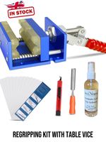 5-Piece Golf Club Regripping Kit with Table Vice, Solvent, Tape & Tools - UK
