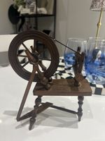 Decorative wooden Working' Spinning Wheel by W Barrow