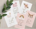 Vintage Baby Milestone Cards • Pink Memory Cards •  Baby Gift • 1st Year