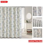 Serene Floral Shower Curtain - Linen Blue, Grommet Top, 72" L x 72" W