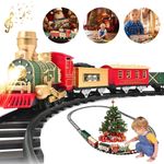 Classic Train Set  Steam Train Toy for Boys Girls with Lights & Sounds Xmas Gift