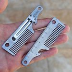 Titanium TC4 Comb EDC Travel Gear with Clip Lightweight Durable