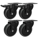 4 x Heavy Duty Caster 100mm 700KG Rubber Swivel Castor Wheels Trolley Furniture