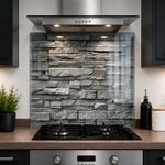 Printed Glass Kitchen Splashback 6mm Toughened Heat Resistant Hob Design No 2055