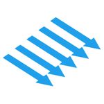 5x1.2" Arrow Sticker Directional Sign PVC Adhesive Floor Decal, Sky Blue 50Pcs