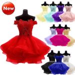 UK NEW Evening Formal Party Ball Gown Prom Bridesmaid Short Mini Host Dress