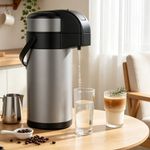 5L STAINLESS STEEL PUMP ACTION AIRPOT VACUUM AIR POT HOT & COLD TEA COFFEE FLASK