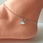 Sterling Silver Heart Anklet, Solid 925 Heart Charm Ankle Chain Bracelet, 9"-12"