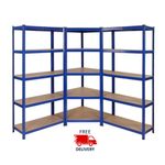 Corner Racking Garage Shelving Kit 5 Tier Heavy Duty Garage Storage Racks 