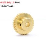 Mod 0.5/0.8/1/1.5 Modulus Brass Gear Worm Gear 15 - 60 Teeth 4-20mm Bore