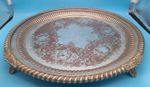 Silver On Copper Vintage Tray Decorative Design  Heavyweight Silver On Copper