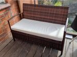 Rattan Storage Bench Outdoor Patio Cushion Sofa Chair Wicker 2 Seater Garden Box