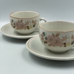 Vintage Boots • ‘Hedge Rose’ • 2 x Ceramic Cups & Saucers • Excellent Condition
