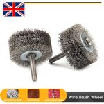 2pcs 50mm Steel Wire Wheel Brush 1/4" Shank Dremel Rotary Tool F Rust Removal