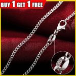 UK GENUINE 925 SILVER CURB CHAIN NECKLACE LOBSTER CLASP 74000+SOLD INCH