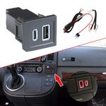 Center Console Switch Button Port Socket Charger USB-A QC3.0 T5 For VW Multivan