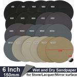 60-10000Grit 6Inch 150mm Round Sandpaper Pads Sanding Disc Wet Dry Flocking Disc