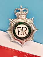 Royal Parks Constabulary enamelled helmet plate featuring the Queen's Crown (ER