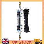 20M Block And Tackle Pulley System, Rope Pulley Hoist ,270° Rotatable,Load 400KG