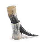 Ox Horn Viking Drinking Horn Beer Mug With Horn Stand | 10 – 12 Inches in Length