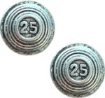 Set Of 2 Clays 25 Shooting Handcrafted From English Pewter Pin Badges -PAG