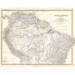 SOUTH AMERICA (North Section) - Large Antique Map 1878 by Keith Johnston