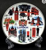 London Decoration Table Showpiece Plate With Shelf  Display Stand Souvenir Gift