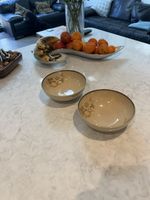 A Pair of Vintage Denby Memories Soup Bowls 16.5cm Diameter. Good Condition