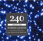 NOMA 240 White LED String Lights 7.92m Green Cable Indoor/Outdoor Timer