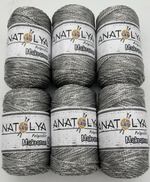 Anatolya 2mm Polyester Cord Crochet Bags Macrame - 6x100g Rolls - Mottled Silver