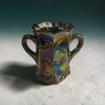 Vintage Mosser Carnival Glass Cherry & Cable w/ Thumbprint Handled Spooner Vase