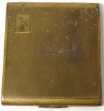 British Military RAF Royal Air Force Metal Gold Coloured Powder Holder Case Box