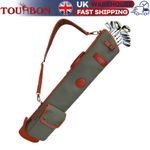 TOURBON Golf Club Carry Bag Pencil Style Canvas Fleece Padded Case Green UK