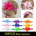 10PCS Cute Newborn Baby Girl Headband Infant Toddler Bow Hair Band Girls Accesso
