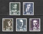 Malta 1974 Prominent Maltese complete set of 5 values (SG 511-515) MNH