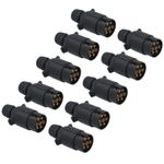 12N 7 Pin Plug Plastic Car Trailer Caravan Electrical Wiring Light Connector x10
