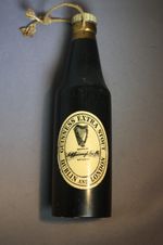 Vintage Guinness Bottle Shaped Advertising Wooden Clothes Brush