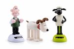 Wallace Gromit & Shaun the Sheep Solar Pal Figures Moving Desk Toy Gift Set