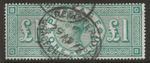 GB 1891 £1 green, fine & fresh used GRACECHURCH ST cancel SG#212 cat £800
