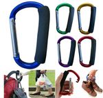 2Pcs Strong Buggy Pram Clip Pushchair Stroller Hook Bag Carrier Holder Carabiner